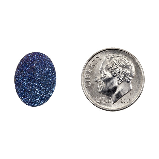 Brazilian Blue Druzy Gemstone Cabochon - Oval - Pkg/1