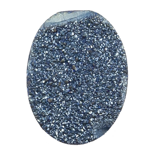 Brazilian Blue Druzy Gemstone Cabochon - Oval - Pkg/1