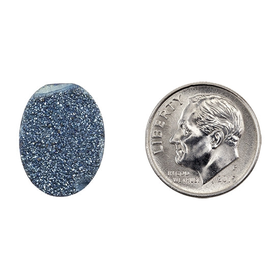 Brazilian Blue Druzy Gemstone Cabochon - Oval - Pkg/1