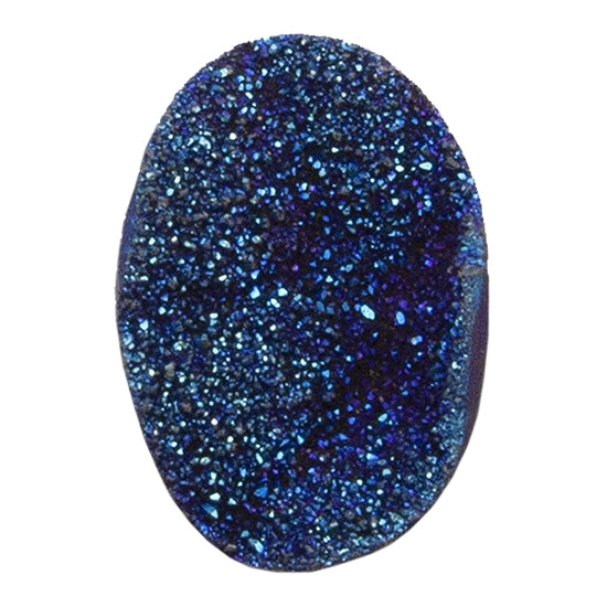 Brazilian Blue Druzy Gemstone Cabochon - Oval - Pkg/1