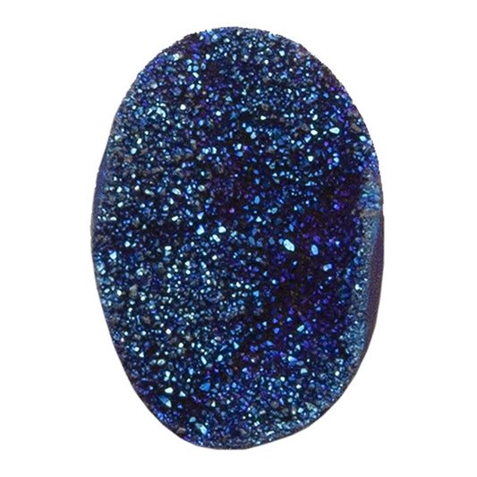 Brazilian Blue Druzy Gemstone Cabochon - Oval - Pkg/1