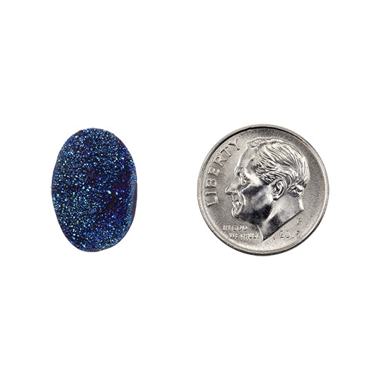 Brazilian Blue Druzy Gemstone Cabochon - Oval - Pkg/1