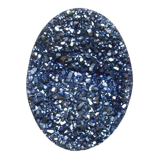 Brazilian Blue Druzy Gemstone Cabochon - Oval - Pkg/1