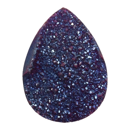 Brazilian Blue Druzy Gemstone Cabochon - Teardrop - Pkg/1