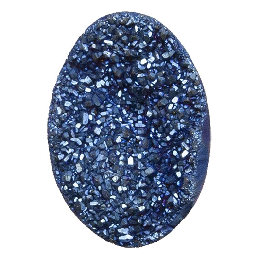 Brazilian Blue Druzy Gemstone Cabochon - Oval - Pkg/1