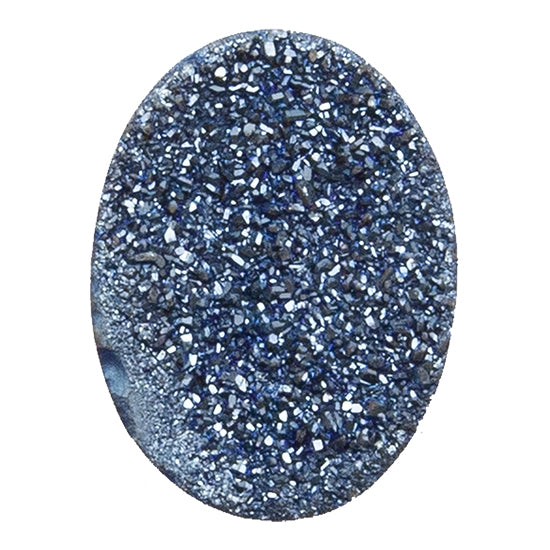 Brazilian Blue Druzy Gemstone Cabochon - Oval - Pkg/1