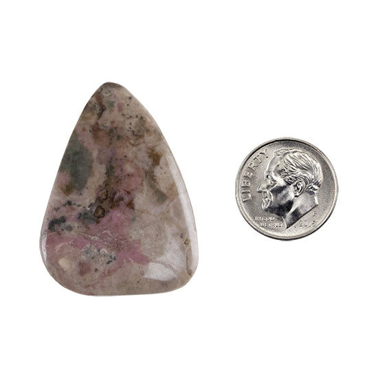 Rhodonite Gemstone - Freeform Cabochon 26mm x 35.5mm - Pkg/1