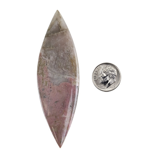 Rhodonite Gemstone - Freeform Cabochon 27mm x 87mm - Pkg/1