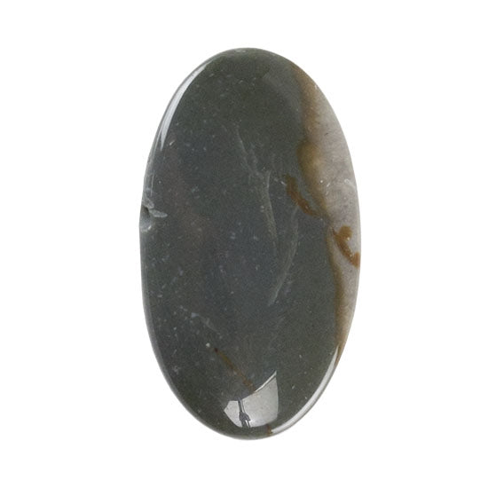 Polychrome Jasper Gemstone - Defective Stone - Oval Pendant 18mm x 32mm