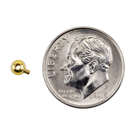 Magical Crimp Loks - Gold Plate .02mm Pkg - 8 Create a professional and secure crimp with ease!  Brass component with gold plate finish. Insert the looped end of .012" - .019" diameter beading wire through the hole. Using a chain or flat nose pliers, firmly press the stopper against the wire. with dime