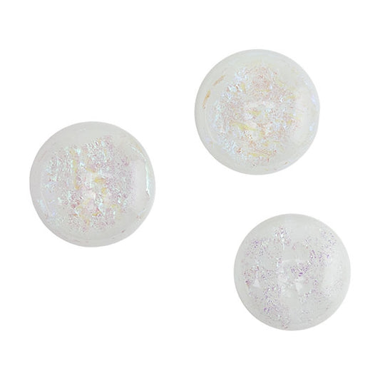 3 Dichroic Cabochons - White Opal - Round