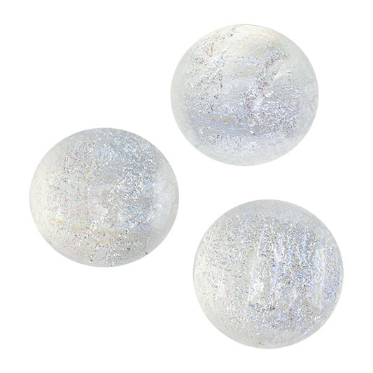 3 Dichroic Cabochons - Clear Opal - Round