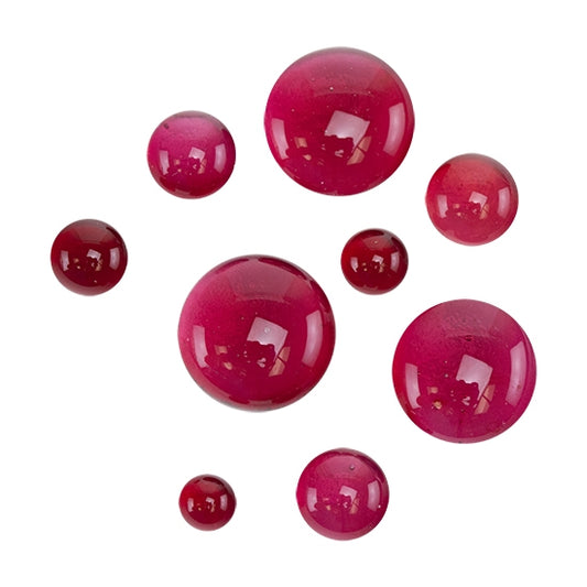 Colored Glass Cabochon - Red - Round in various sizes