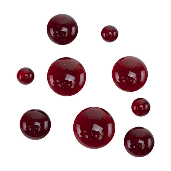 Colored Glass Cabochon - Dark Red - Round in various sizes