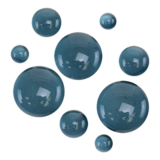 Colored Glass Cabochon - Sea Blue - Round in various sizes