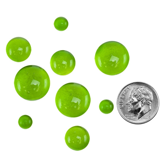 Colored Glass Cabochon - Spring Green - Round in various sizes with dime