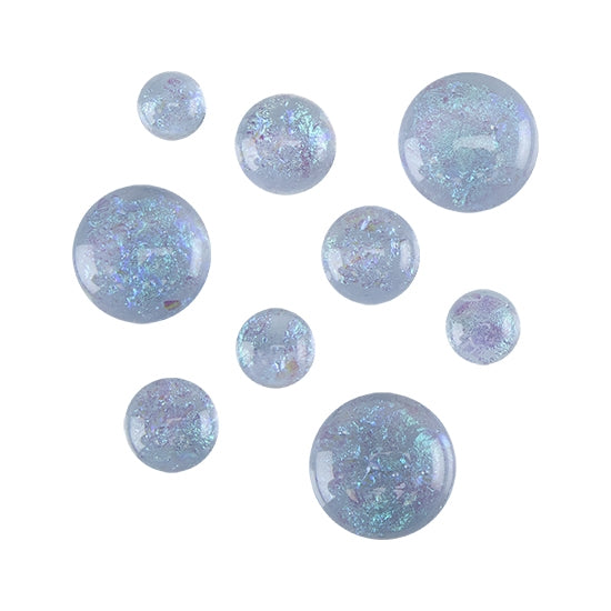 Dichroic various sizes and shapes of Cabochons - Neo Lavender Moss - Round