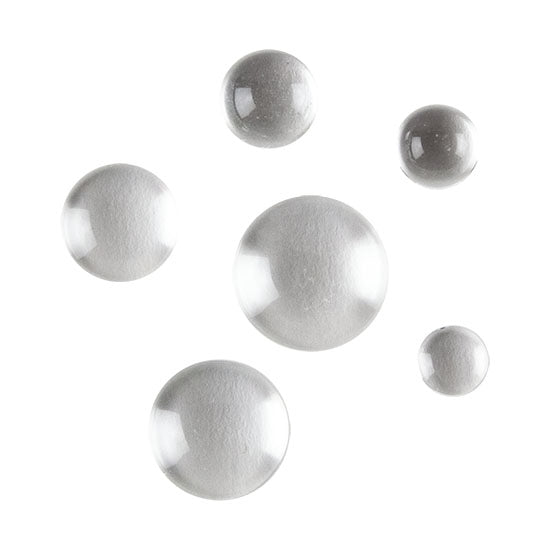 6 Clear Glass Cabochons - Round in various sizes