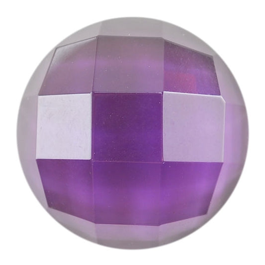 Glass - Amethyst - Cabochon Round - Checkerboard