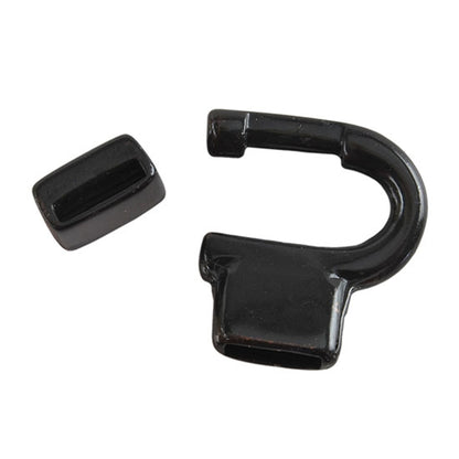 Gunmetal Plate Leather Clasp - Horseshoe 10mm - Cool Tools