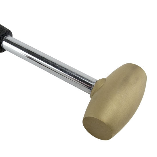 Hammer - Brass - 1 lb Quality constructed 1 lb solid brass head hammer is perfect for hammering ferrous or non-ferrous metals and is excellent for stamping and dapping. Smooth brass head is secured on metal handle with comfortable grips