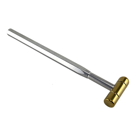 This 2 oz utility hammer features a superb quality solid brass head threaded onto an anodized aluminum handle