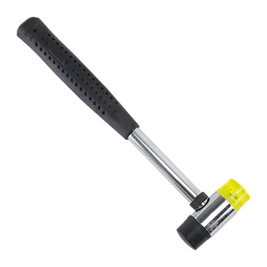 Hammer - Two-Faced Rubber and Nylon Mallets Two-faced mallet does double the duty. Rubber mallet on one end and nylon mallet on the other.This top quality hammer should be in every metal clay toolbox. Steel handle with rubber grip for perfect striking. A very comfortable and easy to use hammer. 