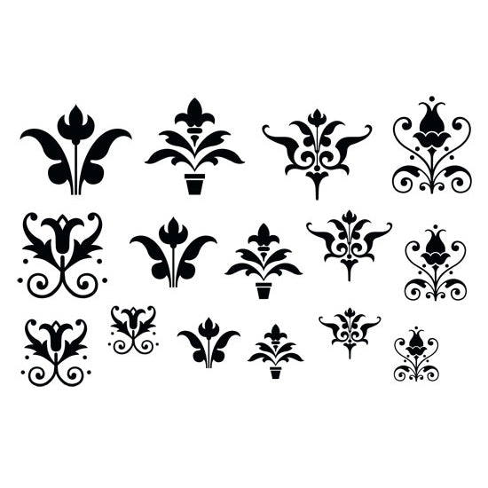 Jewel Stamps - Floral Fleur de Lis 1 design