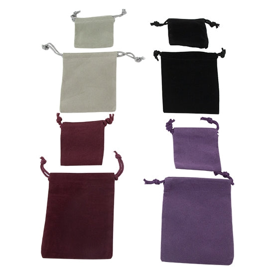 Velvet Pouches in various colors and sizes