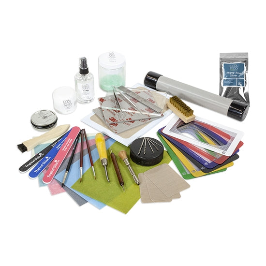 Metal Clay Basic Tool Kit This kit includes everything you need to get started with FS999 Fine Silver Clay (New Formula) at a discounted rate. In addition to this kit, you’ll need a kiln and firing accessories.