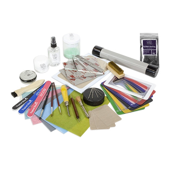 Metal Clay Basic Tool Kit This kit includes everything you need to get started with EZ960 Sterling Silver Clay at a discounted rate. In addition to this kit, you’ll need a kiln and firing accessories.