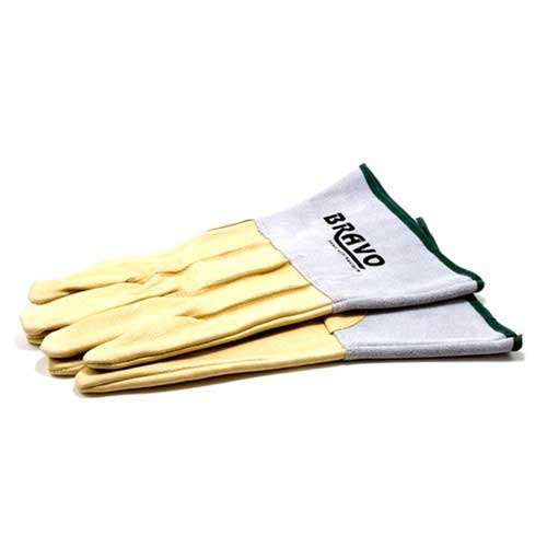 yellow Welding Gloves - Medium Unlined with pigskin; sewn with Kevlar® Fiber. Four inch long cuffs guard wrists from sparks and heat.