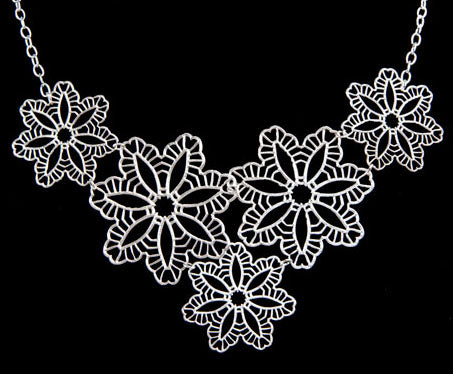 Delicate Element Texture - Aster Mandala silver necklace by karen trexler