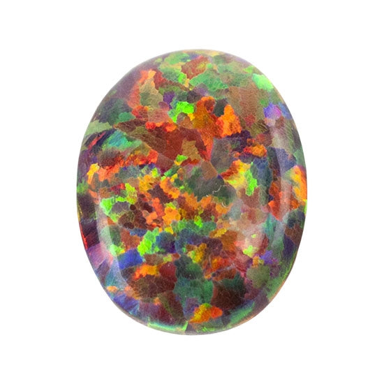 Imitation Red Opal Gemstone - Cabochon Oval