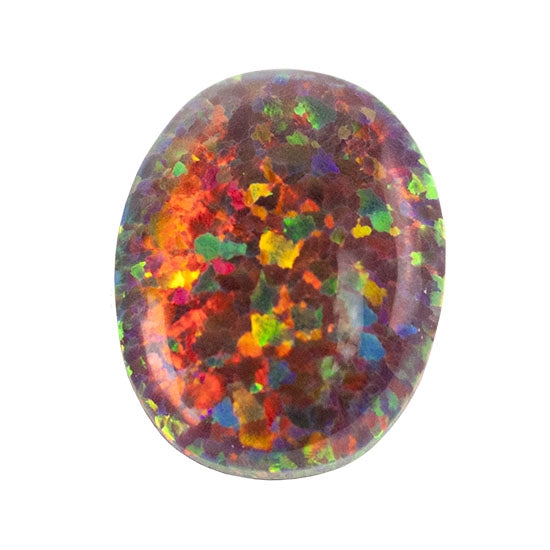 Imitation Red Opal Gemstone - Cabochon Oval