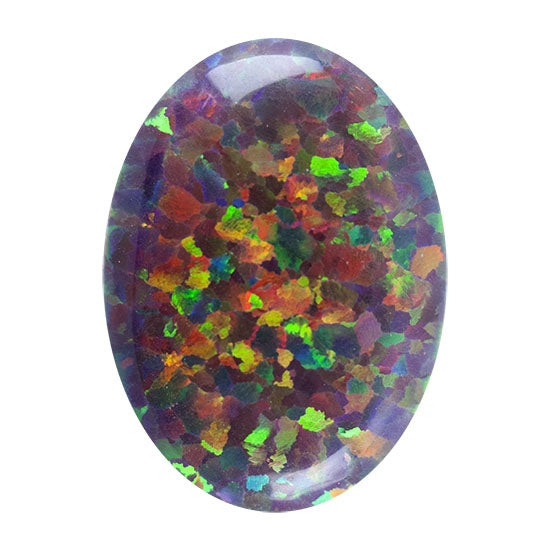 Imitation Red Opal Gemstone - Cabochon Oval 13mm x 18mm - Pkg/1