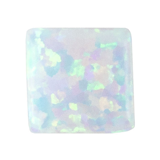 Imitation White Opal - Square 6mm Pkg/2