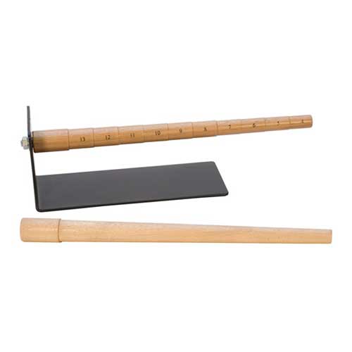 Mandrel - Ring - Wood - Stepped and Plain Mandrels with Base Use to form metal clay rings and wax ring designs.  Revolving stepped and plain wood mandrel with base