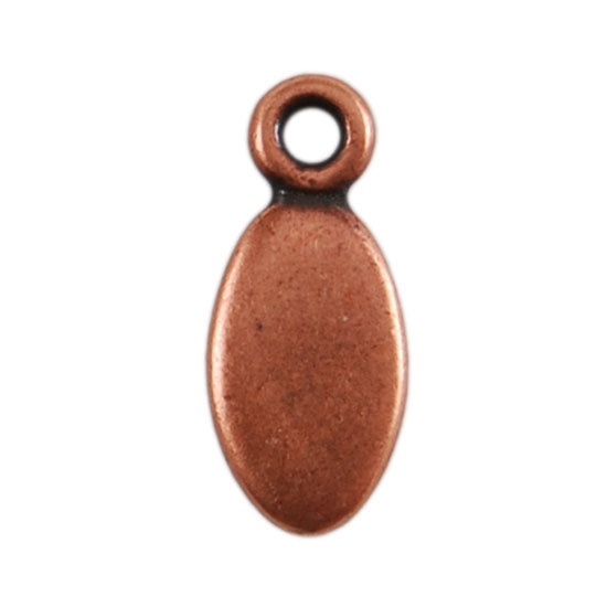 Antique Copper Plate Shape - Oval Pendant - 5mm x 8.5mm