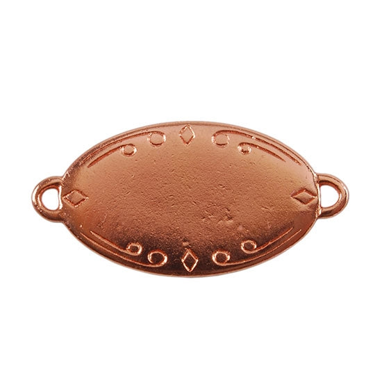 Copper Plate Shape - Oval Connector - 28.5mm x 17.5mm