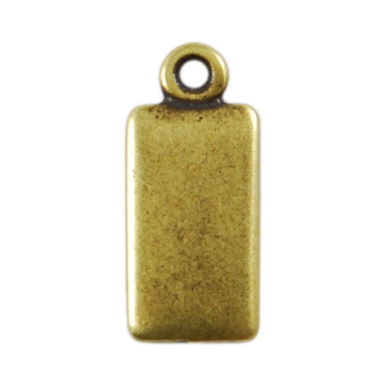 Antique Brass Plate Blank - Rectangle Pendant - 6mm X 11mm Pkg/4