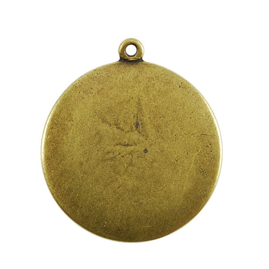 Antique Brass Plate Blank - Round Pendant - 25mm Pkg/2