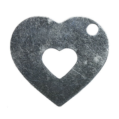 Sterling Silver Plate Blank - Hollowed Heart - 19mm x 21mm Pkg/2 - Cool Tools