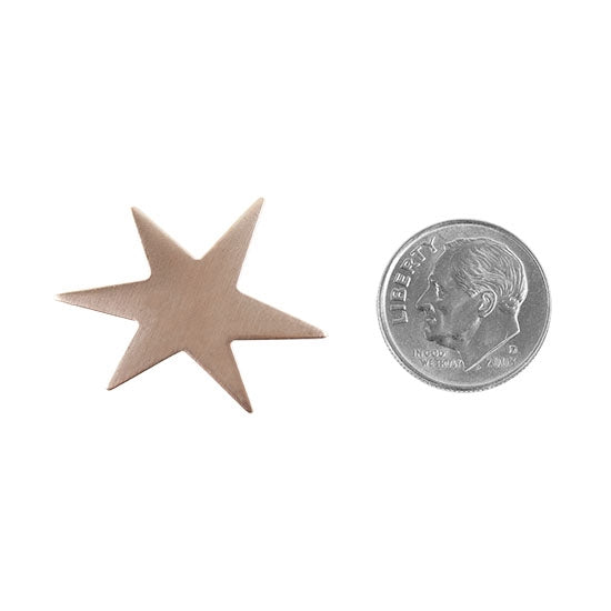 Copper Shape - Funky Star - 1-1/8" with dime