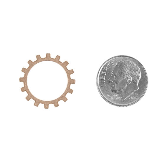 Copper Shape - Gear Open - 3/4" with dime