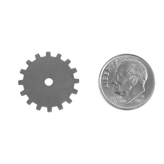 Nickel Silver Blank - Solid Gear - 3/4" Pkg/6 with dime