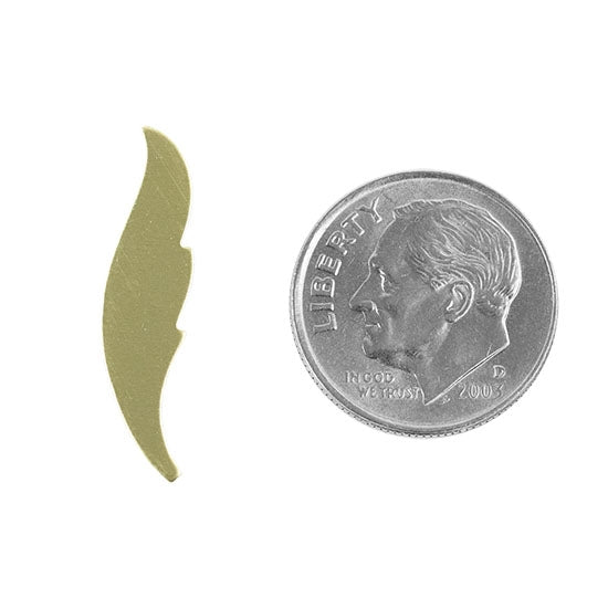 Brass Blank - Feather - 1" Pkg/6