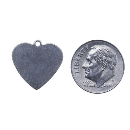 Nickel Shape - Heart Pendant - 5/8" Pkg/6 - Cool Tools