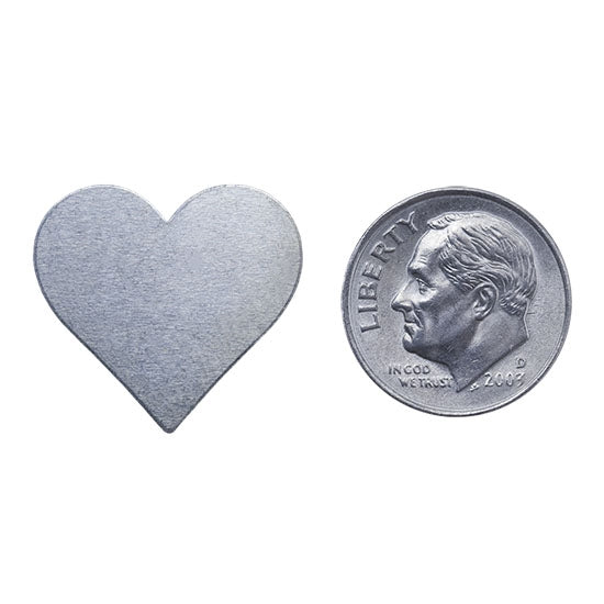 Nickel Shape - Heart - 3/4" Pkg/6