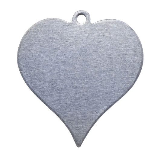 Nickel Shape - Heart Pendant - 7/8" Pkg/6